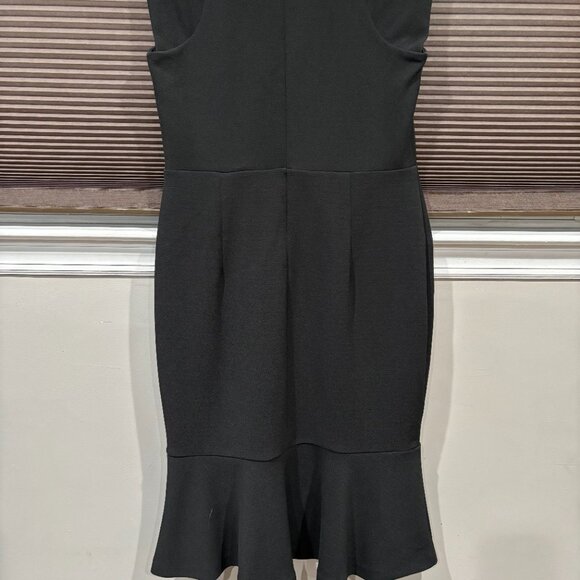 Square Neck Peplum Midi Sheath Dress Black SZ: Large - Picture 11 of 16